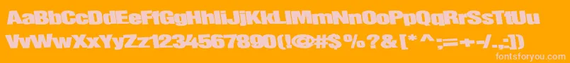 Childsplaytype64Bold-Schriftart – Rosa Schriften auf orangefarbenem Hintergrund