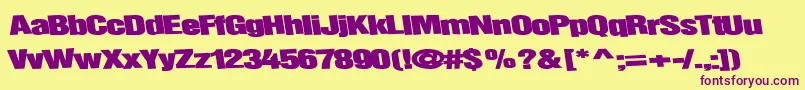 Childsplaytype64Bold Font – Purple Fonts on Yellow Background
