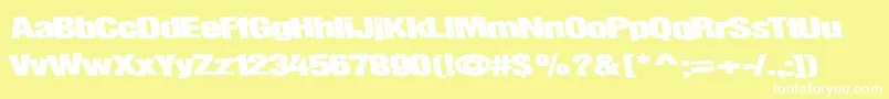 フォントChildsplaytype64Bold – 黄色い背景に白い文字