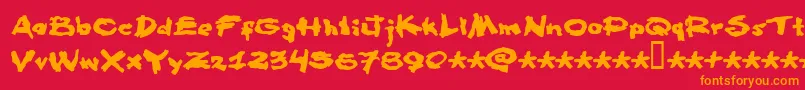 Famousfromage Font – Orange Fonts on Red Background