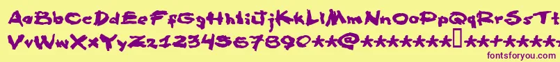 Famousfromage Font – Purple Fonts on Yellow Background