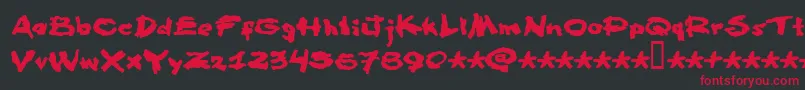 フォントFamousfromage – 黒い背景に赤い文字