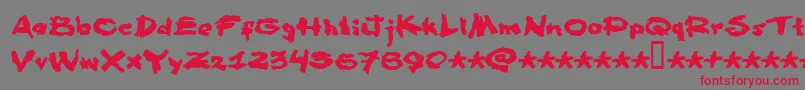 Famousfromage-Schriftart – Rote Schriften auf grauem Hintergrund