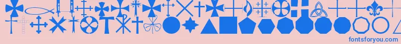 Fonte LittleRegular – fontes azuis em um fundo rosa