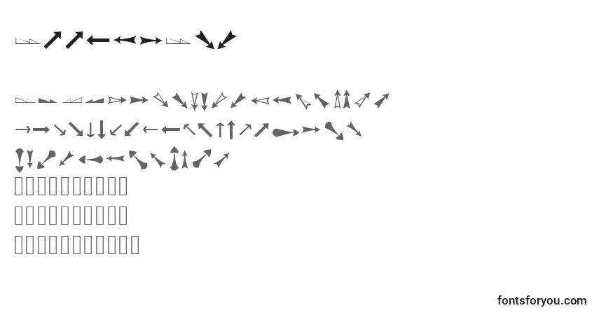 Czcionka ArrowsAdf – alfabet, cyfry, specjalne znaki