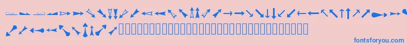ArrowsAdf-fontti – siniset fontit vaaleanpunaisella taustalla