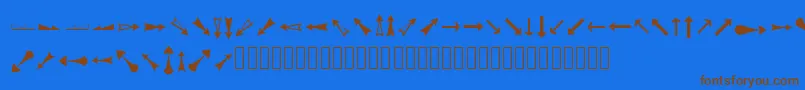 ArrowsAdf Font – Brown Fonts on Blue Background