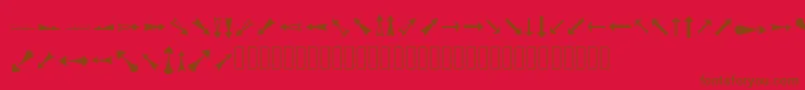 フォントArrowsAdf – 赤い背景に茶色の文字