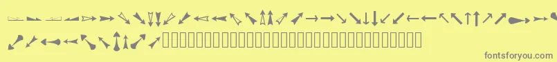 ArrowsAdf-fontti – harmaat kirjasimet keltaisella taustalla