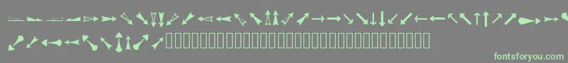 フォントArrowsAdf – 灰色の背景に緑のフォント