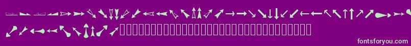 ArrowsAdf-fontti – vihreät fontit violetilla taustalla