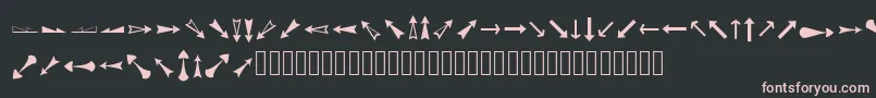 フォントArrowsAdf – 黒い背景にピンクのフォント