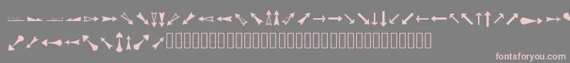 フォントArrowsAdf – 灰色の背景にピンクのフォント