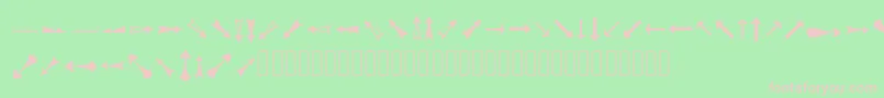 ArrowsAdf-fontti – vaaleanpunaiset fontit vihreällä taustalla