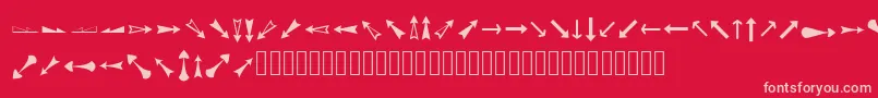 フォントArrowsAdf – 赤い背景にピンクのフォント