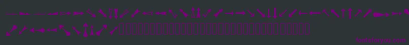 ArrowsAdf-fontti – violetit fontit mustalla taustalla