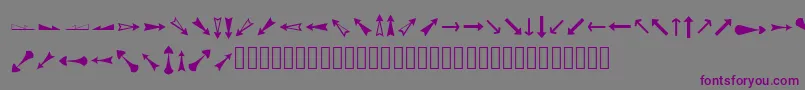Czcionka ArrowsAdf – fioletowe czcionki na szarym tle