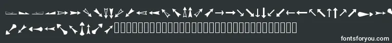 ArrowsAdf-fontti – valkoiset fontit mustalla taustalla