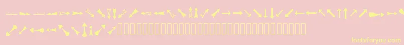 Czcionka ArrowsAdf – żółte czcionki na różowym tle
