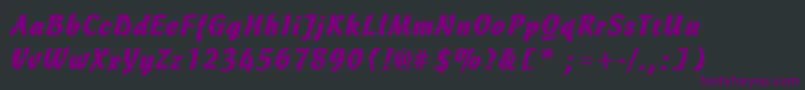 フォントCascadeLightBold – 黒い背景に紫のフォント
