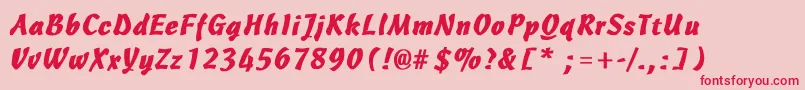 フォントCascadeLightBold – ピンクの背景に赤い文字