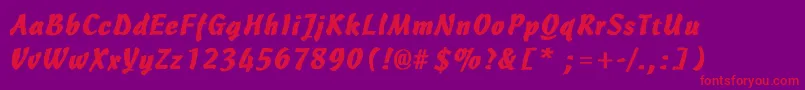 CascadeLightBold Font – Red Fonts on Purple Background