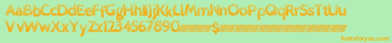 Police Lovescratch – polices orange sur fond vert