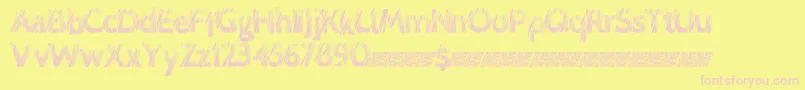 Lovescratch-fontti – vaaleanpunaiset fontit keltaisella taustalla