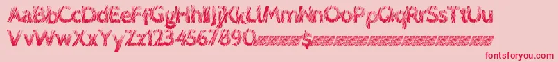 フォントLovescratch – ピンクの背景に赤い文字