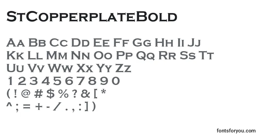 Schriftart StCopperplateBold – Alphabet, Zahlen, spezielle Symbole