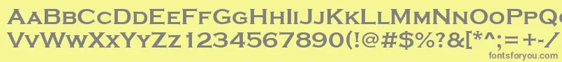 フォントStCopperplateBold – 黄色の背景に灰色の文字