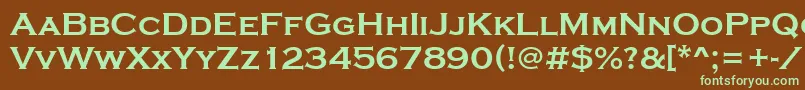 フォントStCopperplateBold – 緑色の文字が茶色の背景にあります。