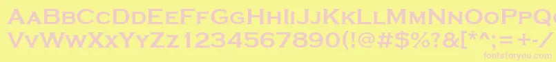 StCopperplateBold-fontti – vaaleanpunaiset fontit keltaisella taustalla