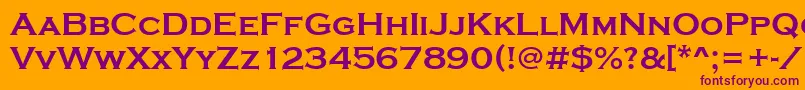 フォントStCopperplateBold – オレンジの背景に紫のフォント