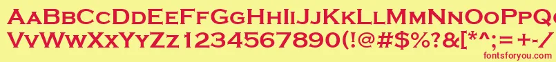 StCopperplateBold-fontti – punaiset fontit keltaisella taustalla