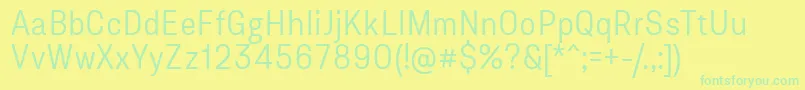 AsketNarrowLight Font – Green Fonts on Yellow Background