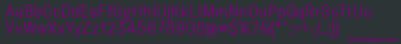 Czcionka AsketNarrowLight – fioletowe czcionki na czarnym tle