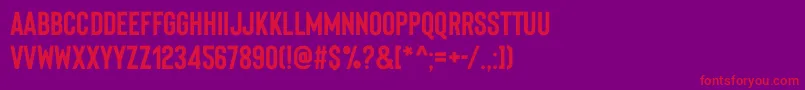 フォントBisonBoldpersonaluse – 紫の背景に赤い文字
