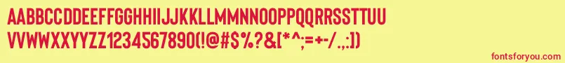 Шрифт BisonBoldpersonaluse – красные шрифты на жёлтом фоне