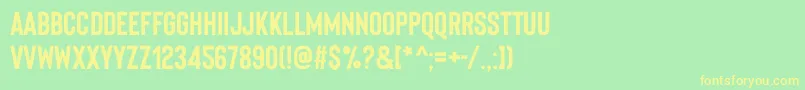 Шрифт BisonBoldpersonaluse – жёлтые шрифты на зелёном фоне