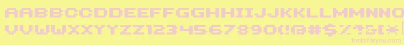 Hiloginbold-Schriftart – Rosa Schriften auf gelbem Hintergrund