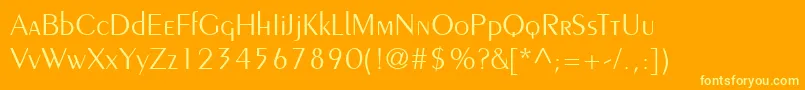 PeignotLtLight Font – Yellow Fonts on Orange Background