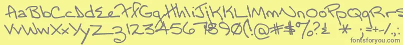 フォントMomsfontyoff – 黄色の背景に灰色の文字