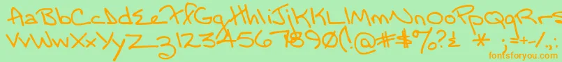 Momsfontyoff Font – Orange Fonts on Green Background