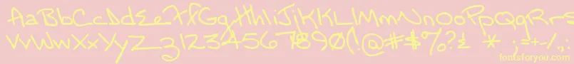 Momsfontyoff Font – Yellow Fonts on Pink Background