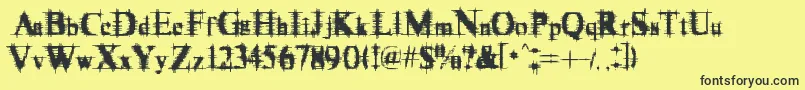 Cymptums Font – Black Fonts on Yellow Background