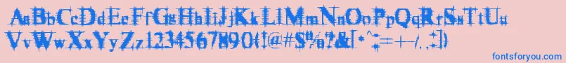 Cymptums Font – Blue Fonts on Pink Background