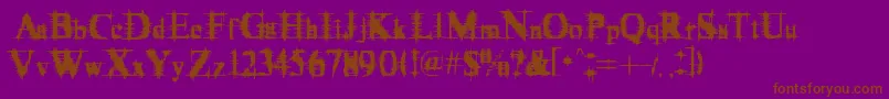 Cymptums-Schriftart – Braune Schriften auf violettem Hintergrund