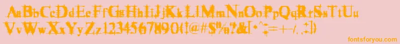 Cymptums-Schriftart – Orangefarbene Schriften auf rosa Hintergrund