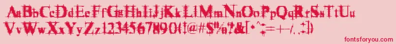 Cymptums-Schriftart – Rote Schriften auf rosa Hintergrund